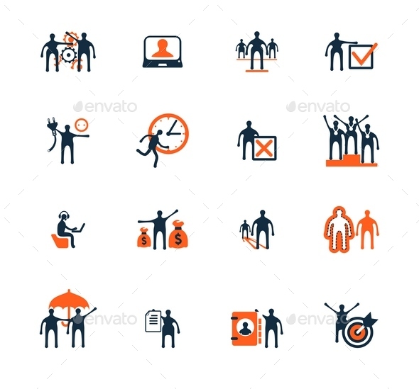 Business People Icons. Management, Human Resources - Business Icons
