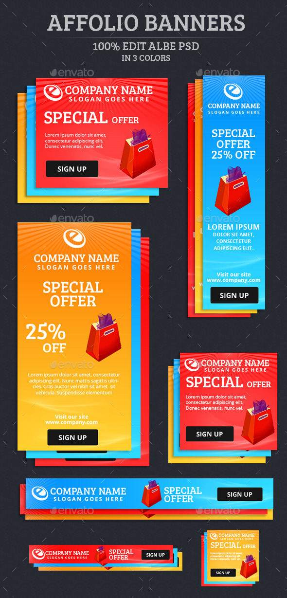 Affolio Banners - Banners & Ads Web Elements