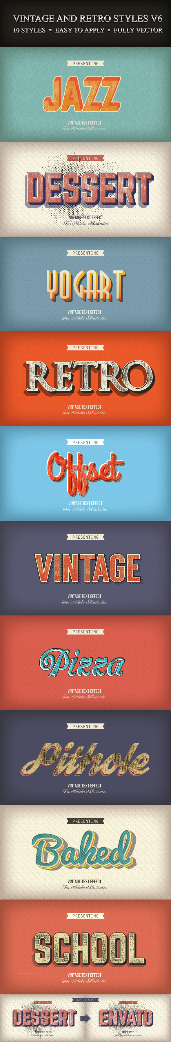 Vintage and Retro Styles V6 - Styles Illustrator