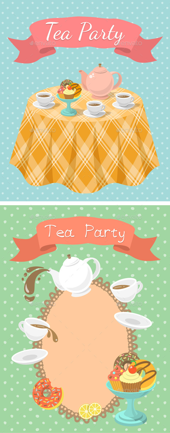 Tea Party Illustrations - Backgrounds Decorative