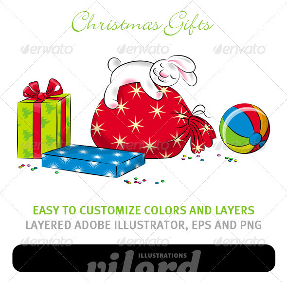 Christmas Gifts - Objects Vectors