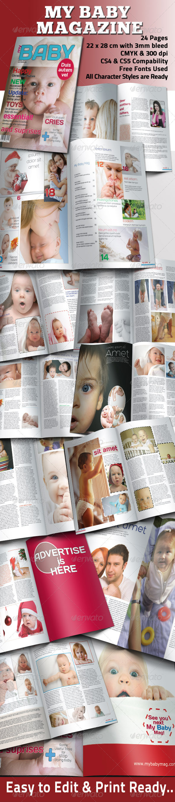 My Baby Magazine Template - Magazines Print Templates