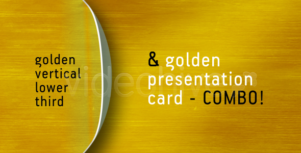 Golden Lower Third & Presentation Full-Screen Card - Combo