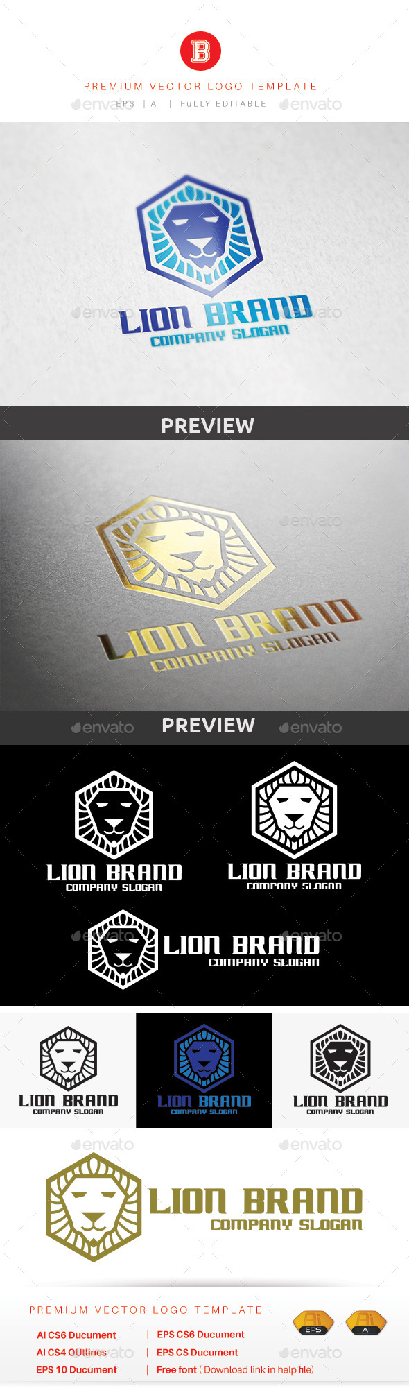 Lion Brand - Animals Logo Templates