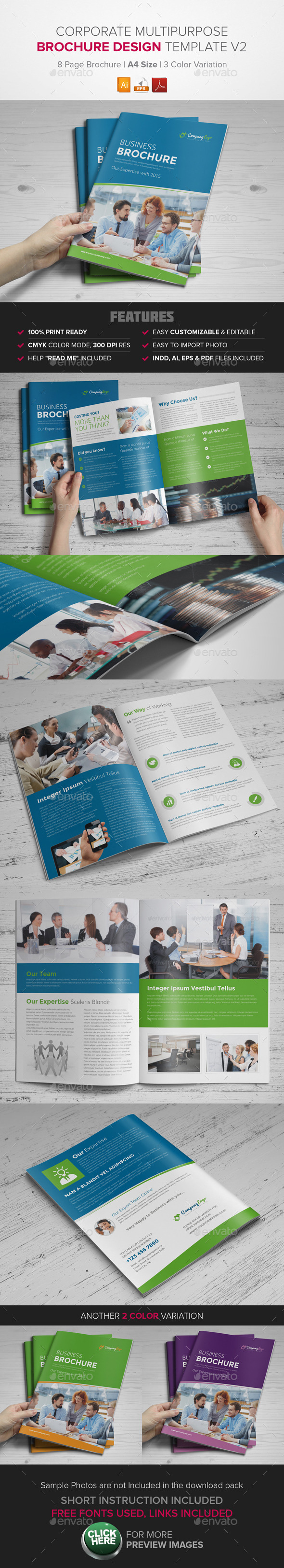 Corporate Multipurpose BiFold Brochure Template v2 - Corporate Brochures
