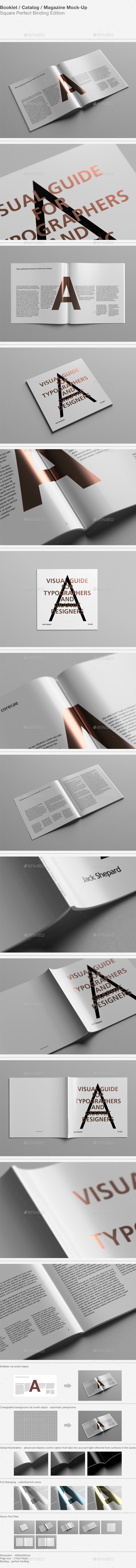 Square Catalog / Magazine Mock-Up - Magazines Print