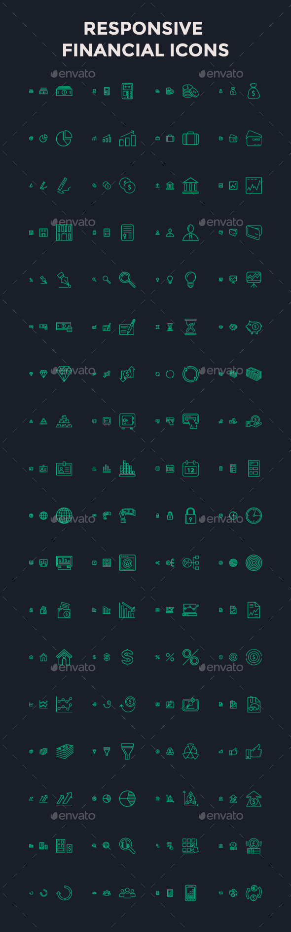 Responsive Financial Vector Icons - Icons
