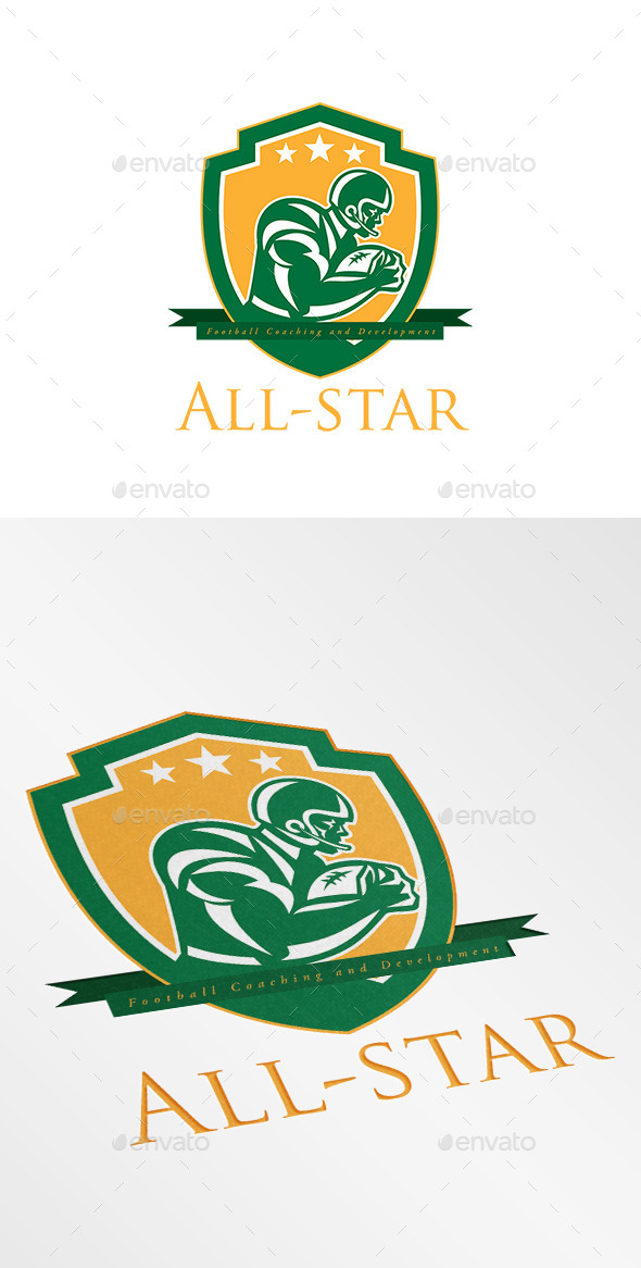 All-Star Football Coaching Logo - Humans Logo Templates