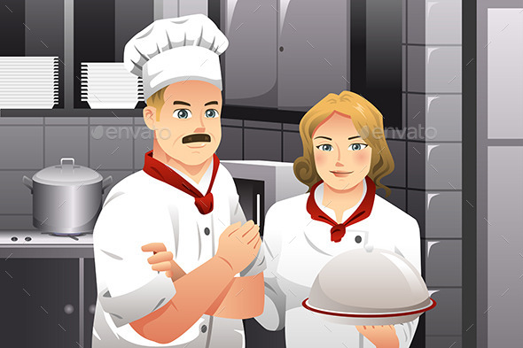 Chef holding a Plate of Food - Business Conceptual