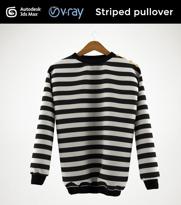 Striped pullover - 3Docean 9189280