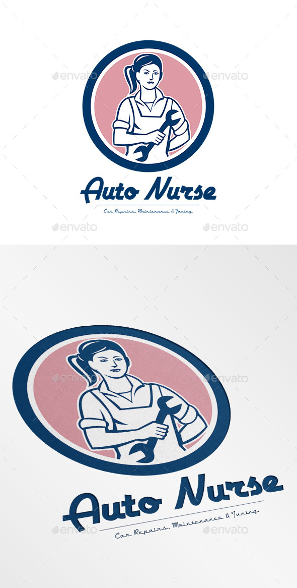 Auto Nurse Car Repairs Logo - Humans Logo Templates