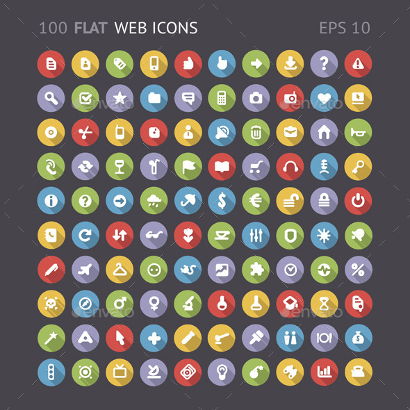Flat Web Interface Icons - Web Icons