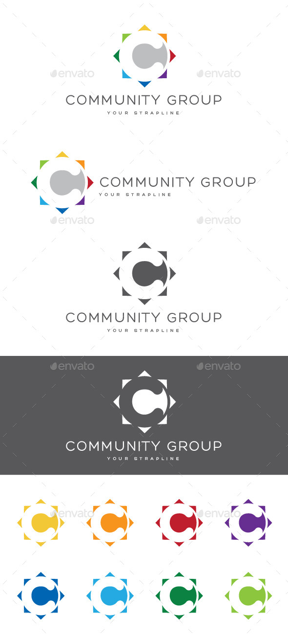 Community Group Letter C Logo - Letters Logo Templates