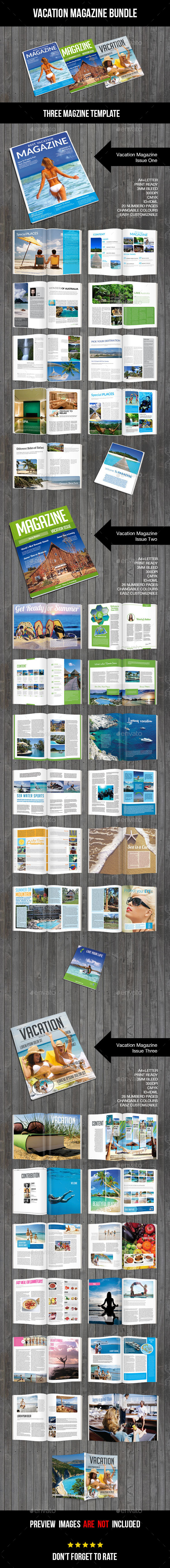 Bundle Set Vacation Magazine - Magazines Print Templates