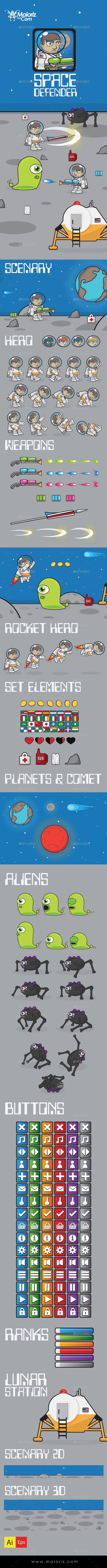 Space Game Set GUI - Game Kits Game Assets