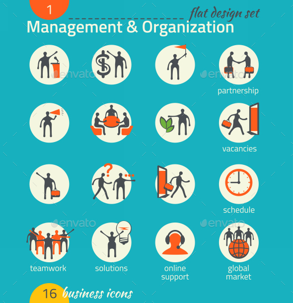 Business Icon Set. Management, Human Resource - Business Icons