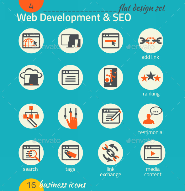 Business Icon Set. Software and Web Development - Business Icons
