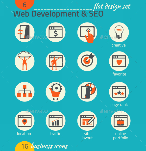 Business Icon Set. Software and Web Development - Business Icons
