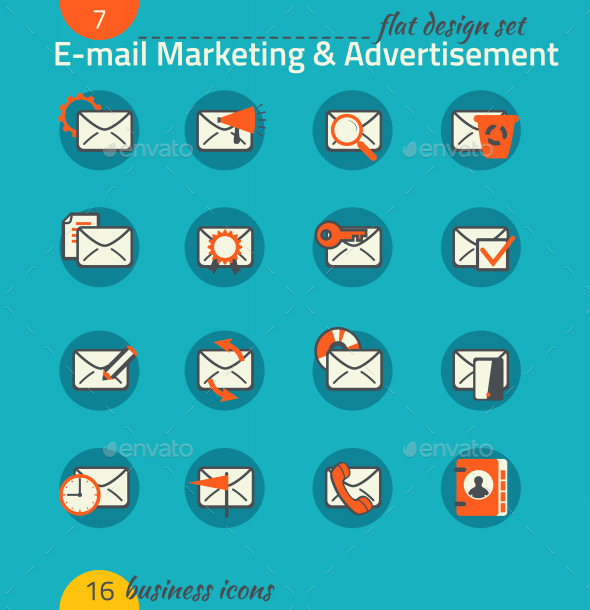 Business Icon Set. E-mail Marketing, E-commerce - Business Icons