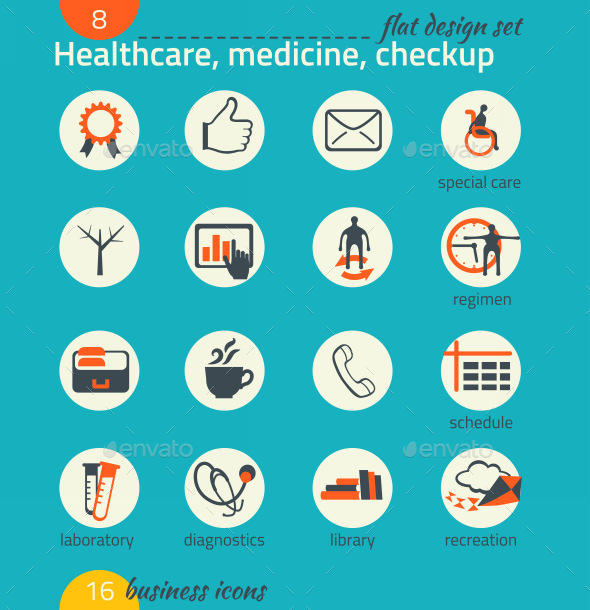Business Icon Set. Healthcare, Medicine, Diagnose - Business Icons