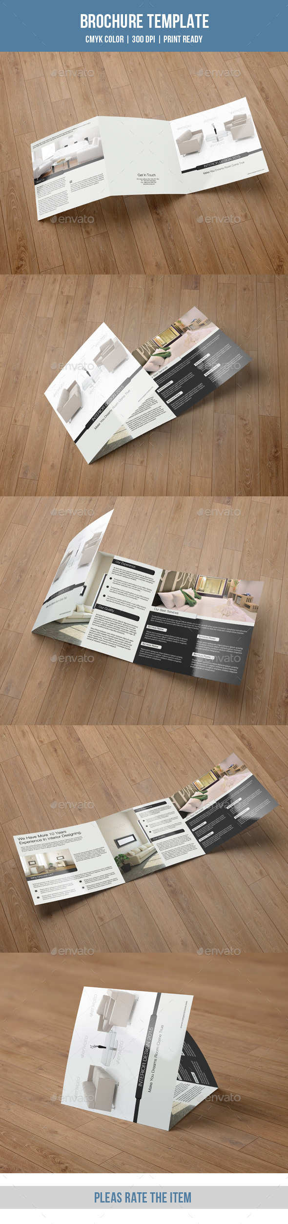 Minimal Square Trifold for Interior Design-V41 - Corporate Brochures