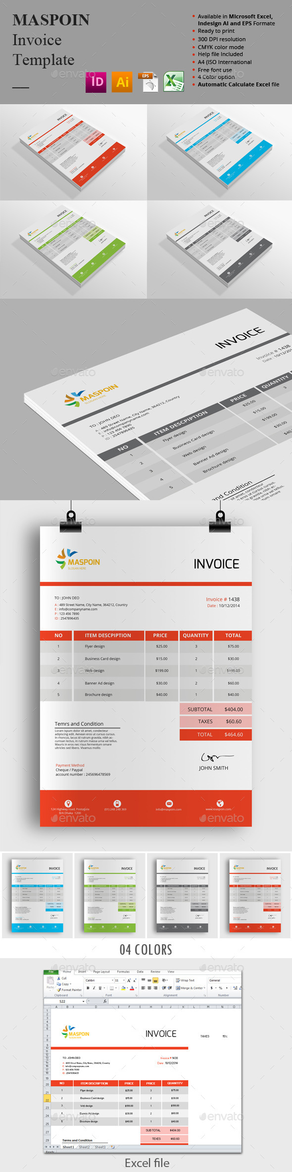 Maspoin Invoice Templates - Proposals & Invoices Stationery