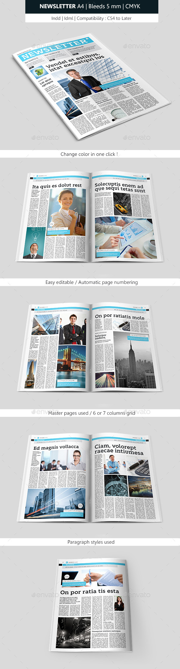Creative Indesign Newsletter Template Design - Newsletters Print Templates