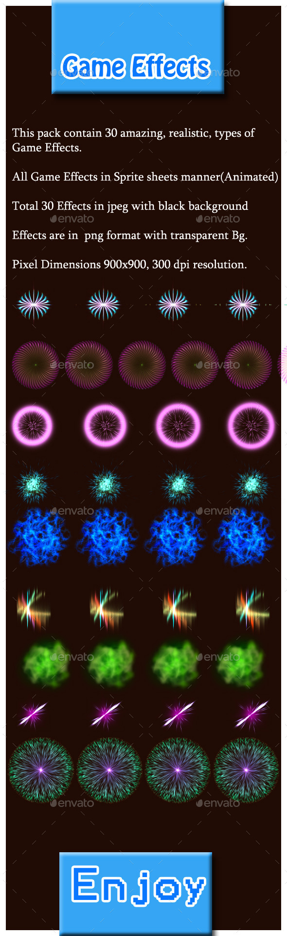 30 Game Effects - Sprites Game Assets