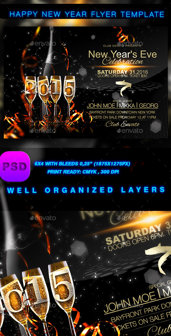 Happy New Year Flyer Template