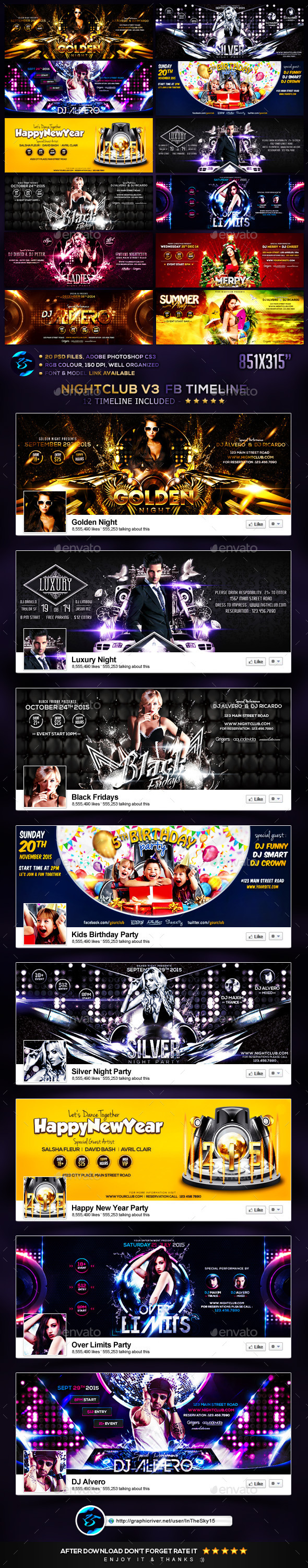 Nightclub V3 FB Timeline Cover - Facebook Timeline Covers Social Media