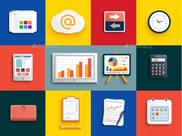 Set of Various Financial Service Items - Technology Conceptual