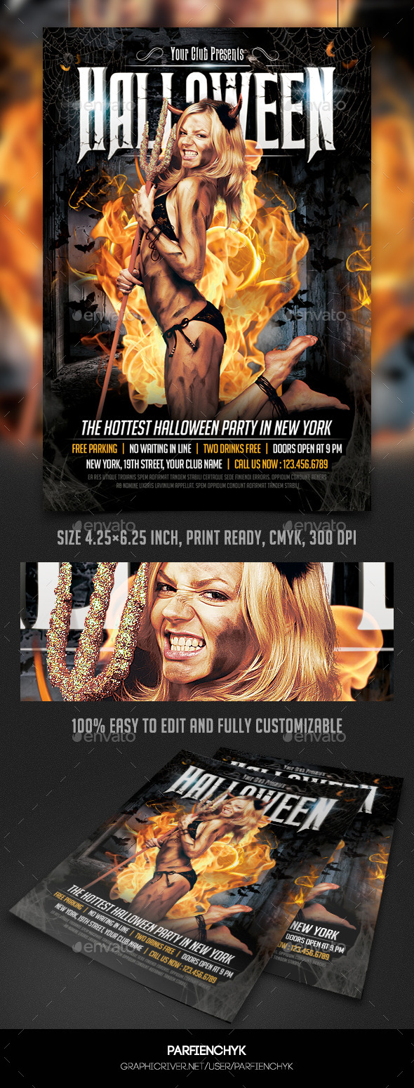 Halloween Party Flyer Template - Clubs & Parties Events