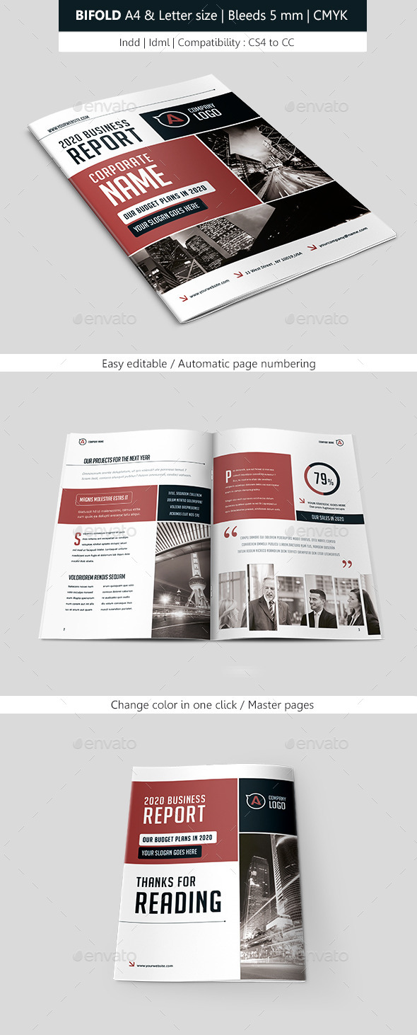 Bifold Business Brochure Template - Corporate Brochures