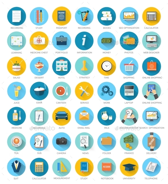 Social media, Seo, Online Shopping Icons - Technology Conceptual