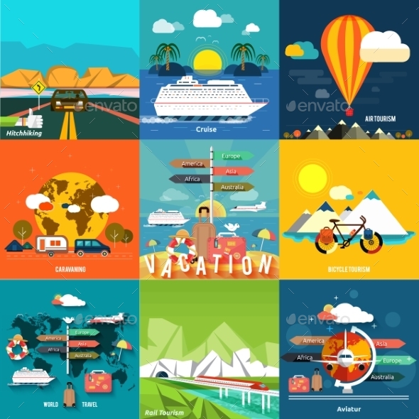 Traveling and Planning a Summer Vacation - Travel Conceptual