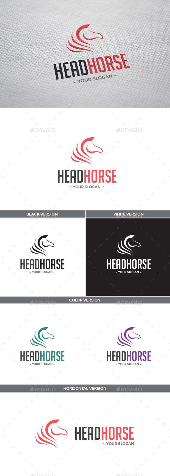 HeadHorse Logo - Animals Logo Templates