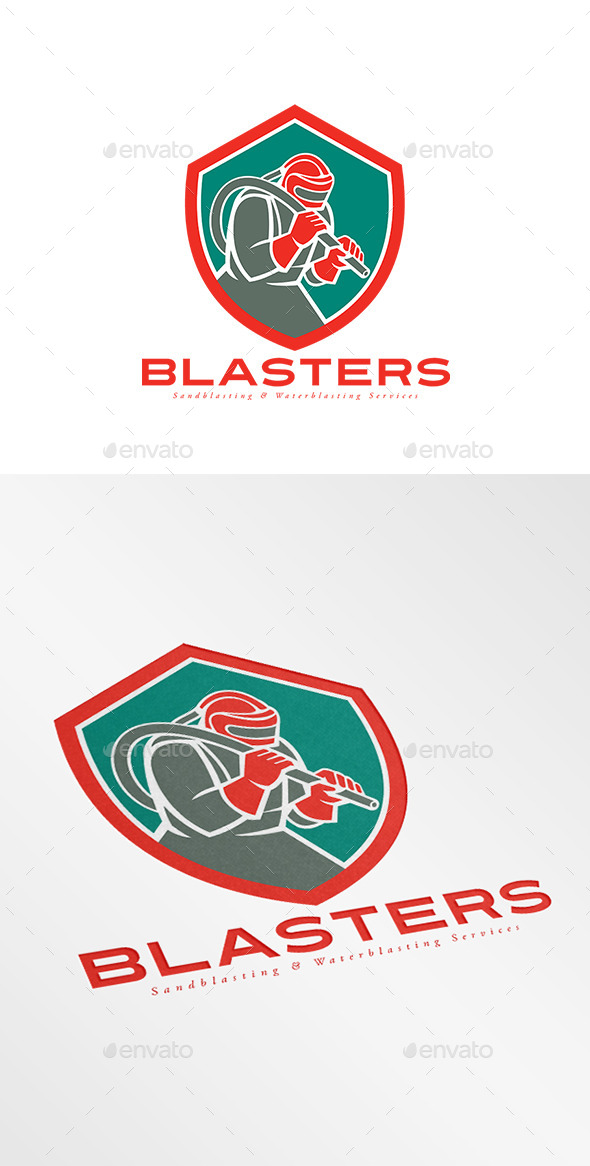Blasters Sandblasting Services Logo - Humans Logo Templates