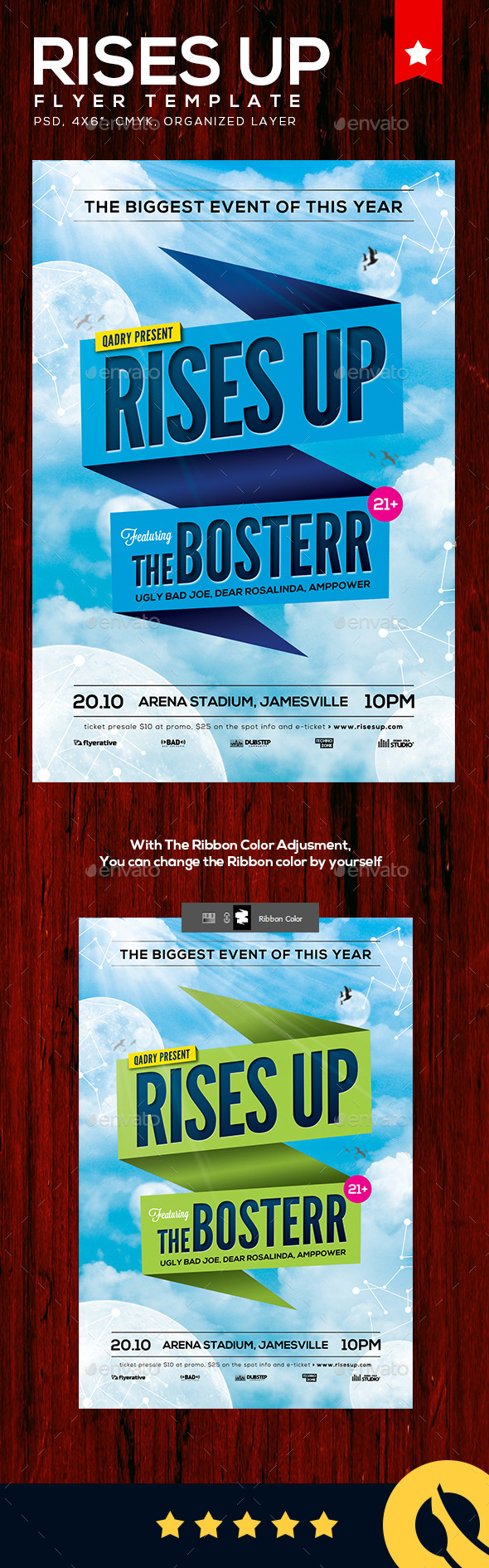 Rise Up Flyer Template - Clubs & Parties Events