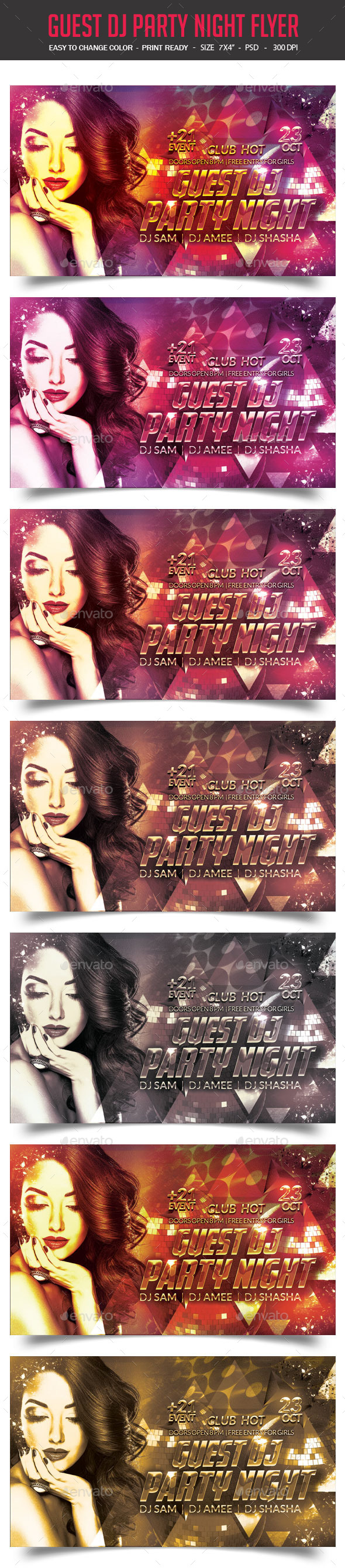 Guest Dj Party Night Flyer - Clubs & Parties Events