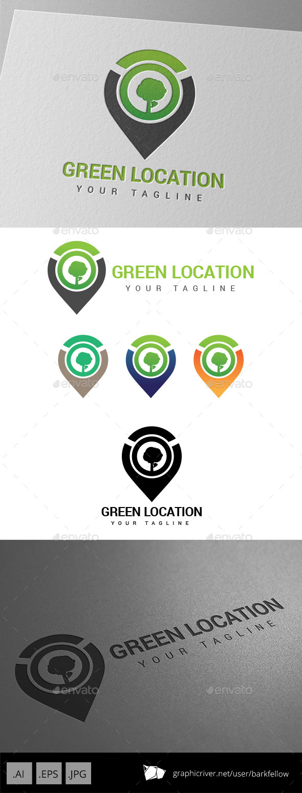 Green Eco Location Logo - Nature Logo Templates