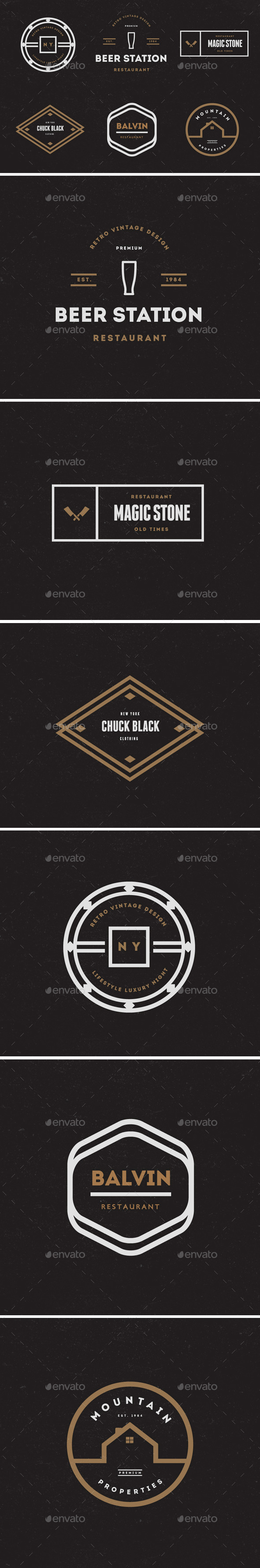 Vintage Labels & Badges / Logos V20 - Badges & Stickers Web Elements