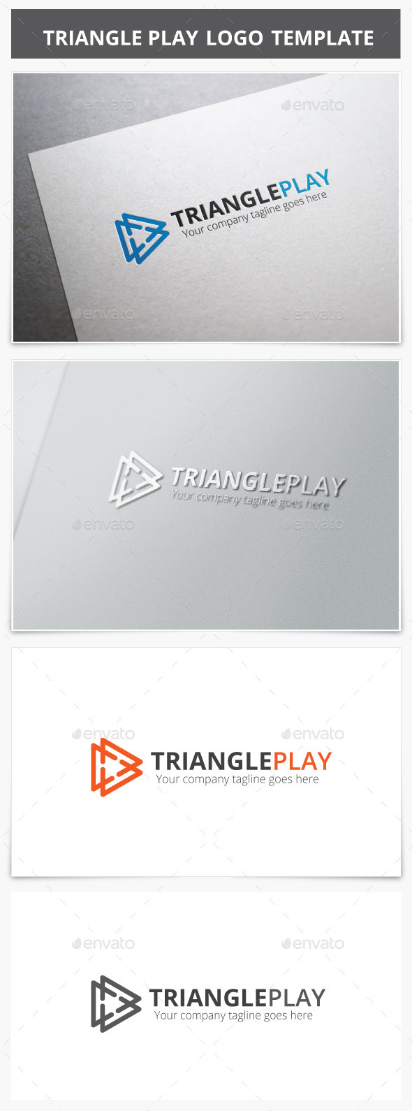 Triangle Play Logo - Vector Abstract
