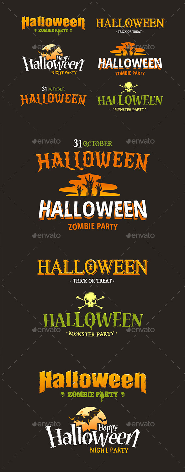 Halloween Typography Set - Halloween Seasons/Holidays