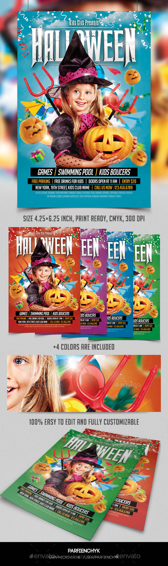 Kids Halloween Party Flyer Template - Events Flyers