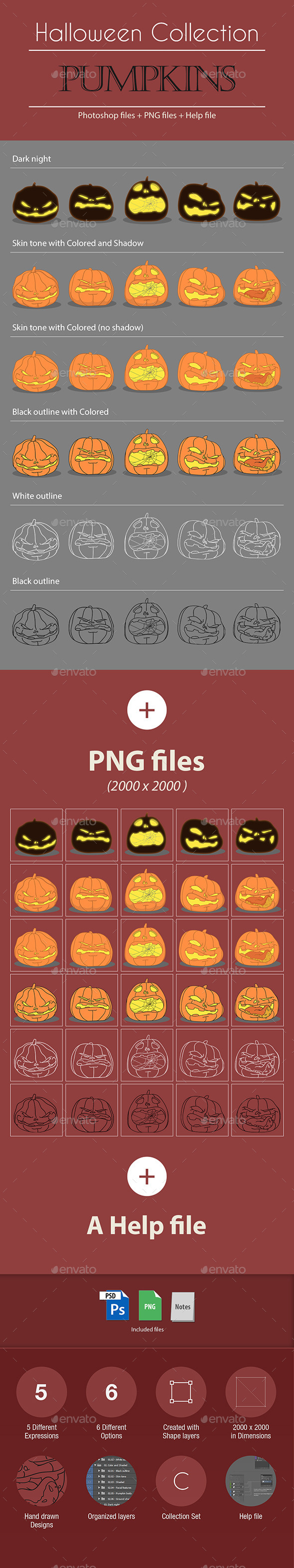 Halloween Collection - Pumpkins - Decorative Symbols Decorative