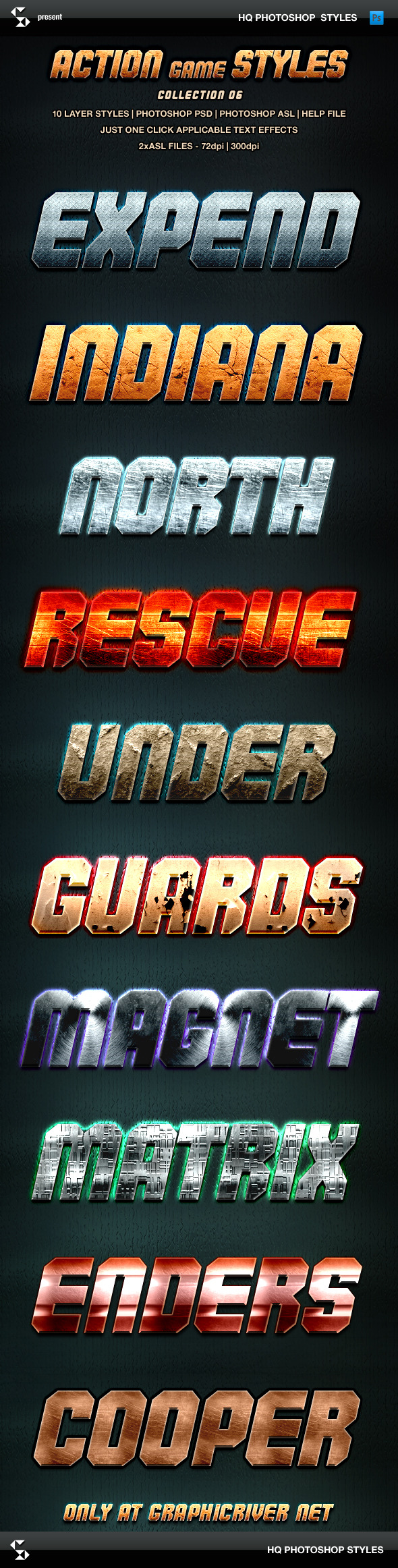 Action Game Styles - Collection 6 - Text Effects Styles