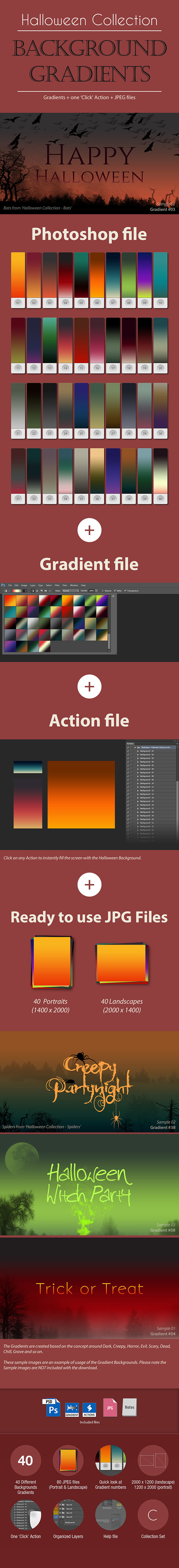 Halloween Collection - Background Gradients - Photoshop Add-ons