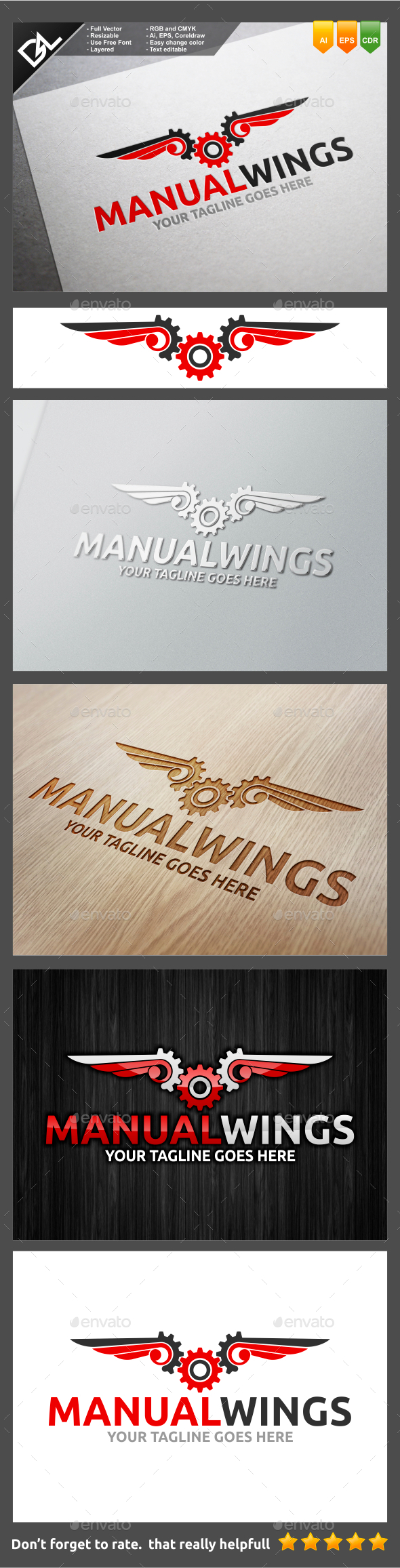 Manual Wings - Objects Logo Templates