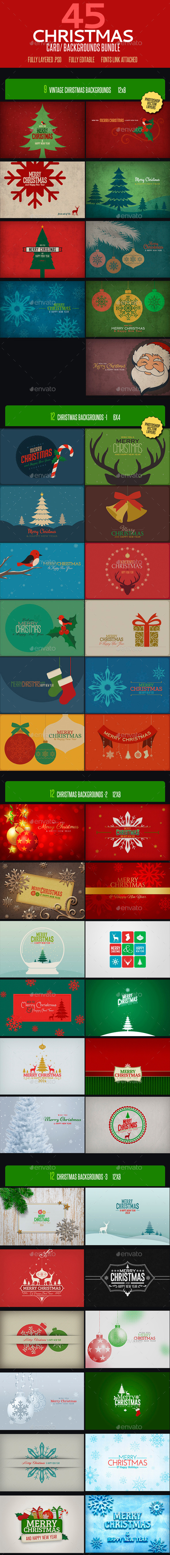 Christmas Card Backgrounds Bundle