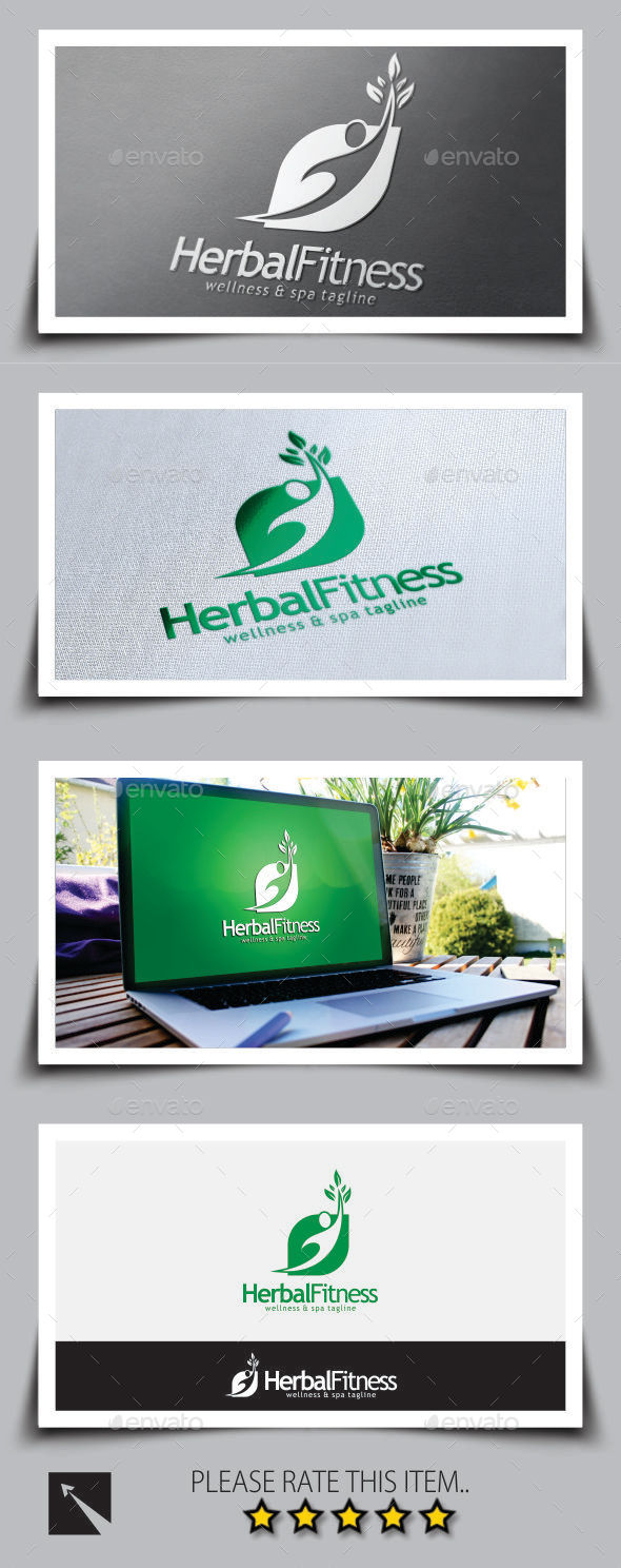 Herbal Fitness Logo Template - Humans Logo Templates